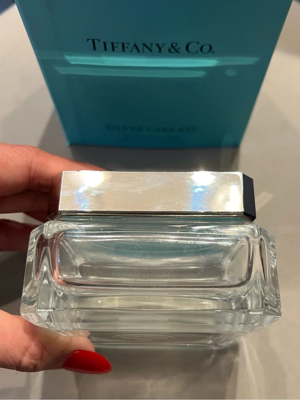 Tiffany & Co Empty Glass Cream Jar with Lid